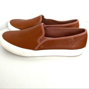 Keds Leather Double Decker Brown Slip-On Sneaker